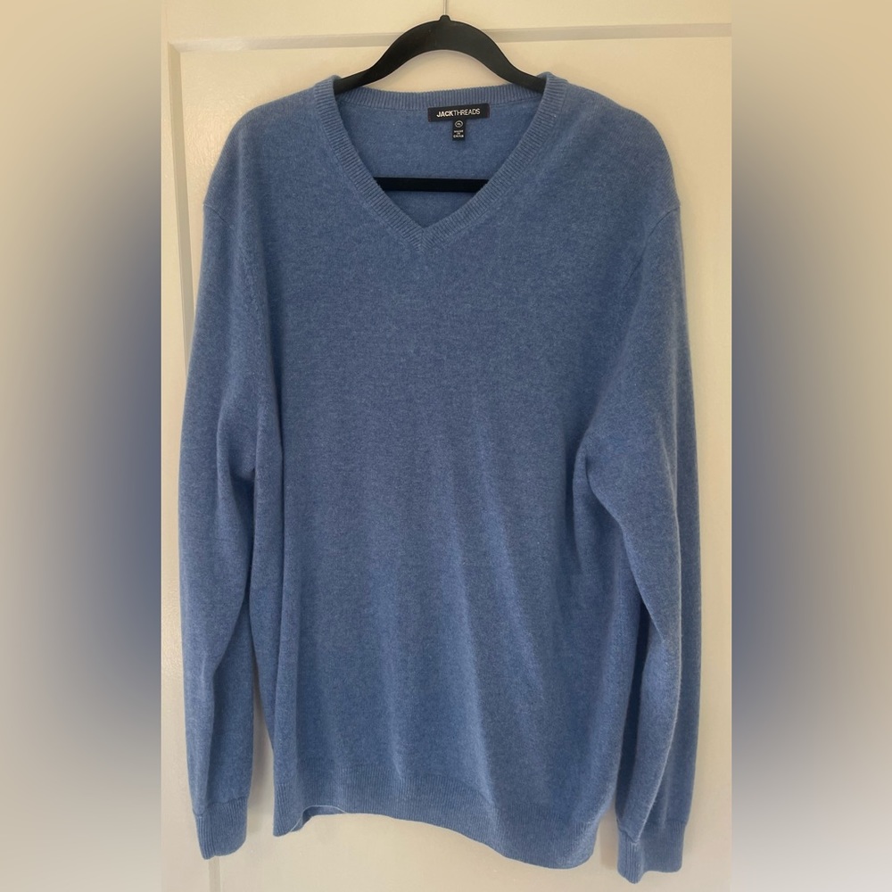 JACK THREADS BLUE V NECK SWEATER XL